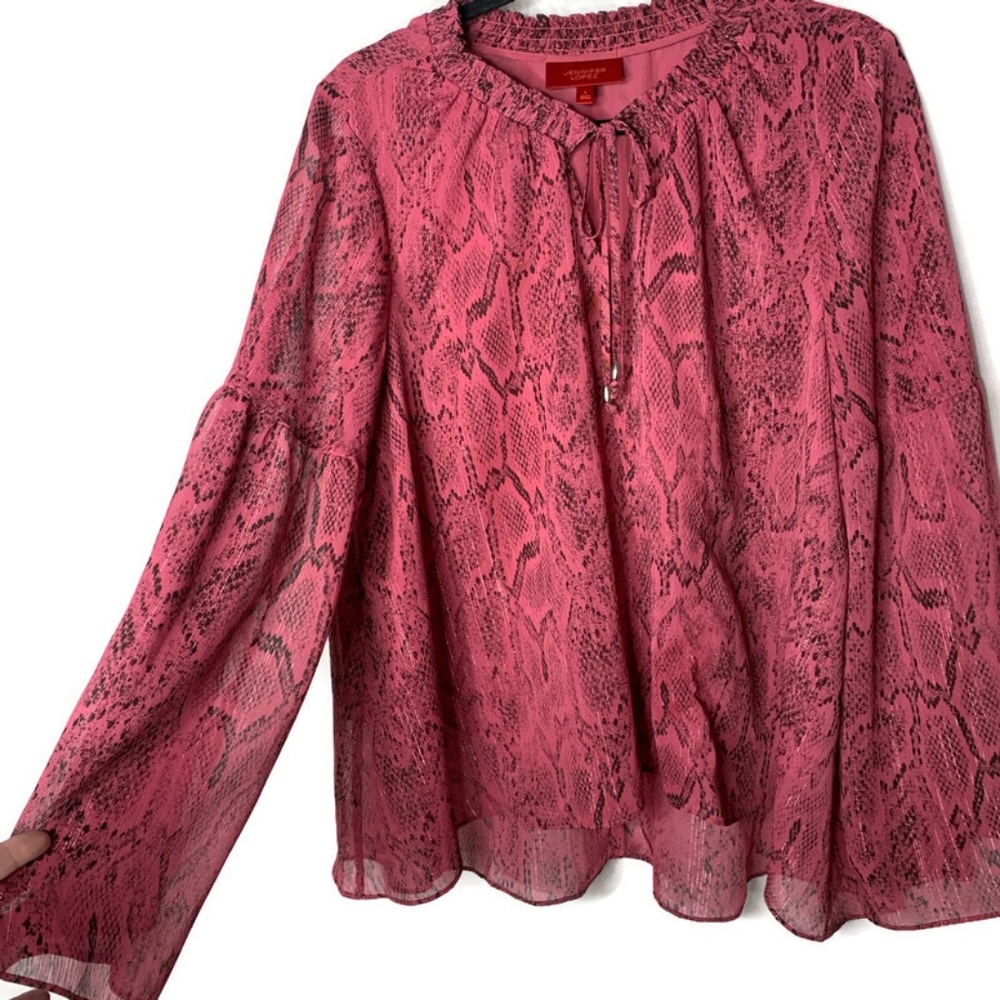 Jennifer Lopez Pink Snake Print Tunic